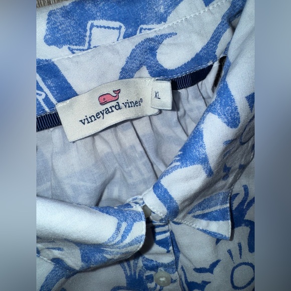 🌺 Vineyard Vines Blue and White lighthouse Sleeveless Shirt Dress - Picture 8 of 10